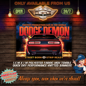 DODGE DEMON FABRIC BANNER