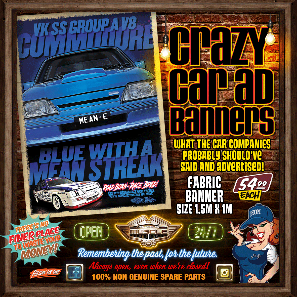 VK COMMODORE CAR AD FABRIC BANNER