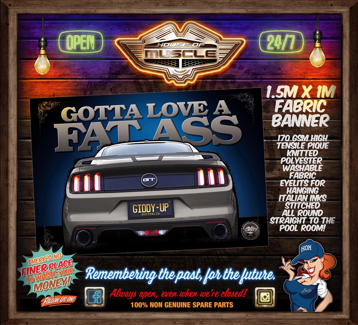 Ford Mustang FAT ASS BANNER