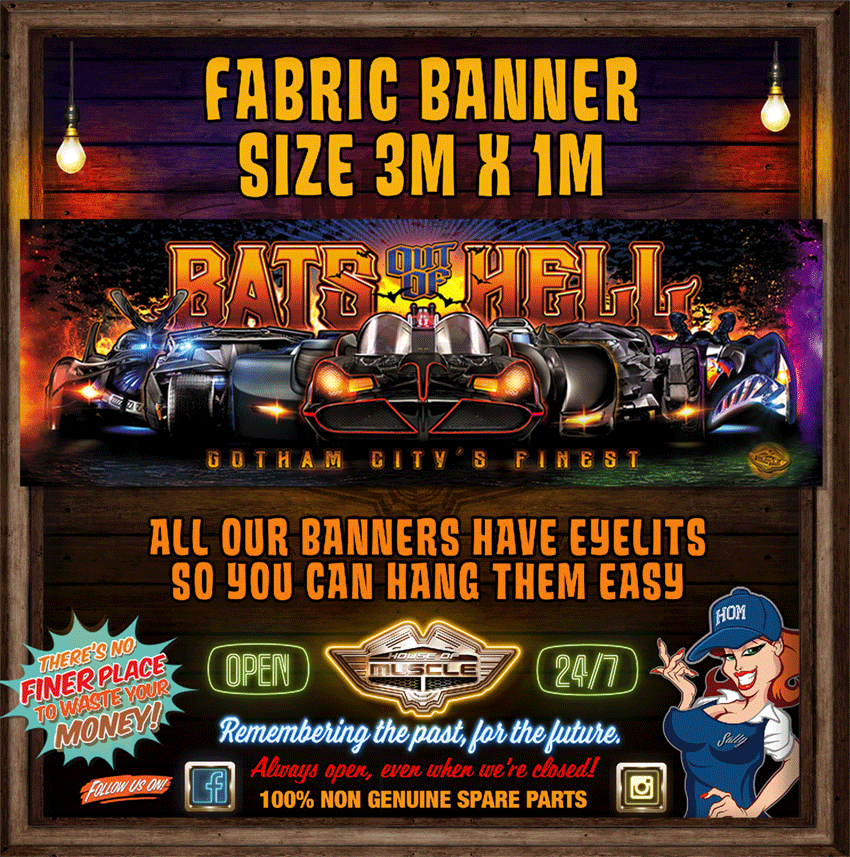 BATMOBILES FABRIC BANNER